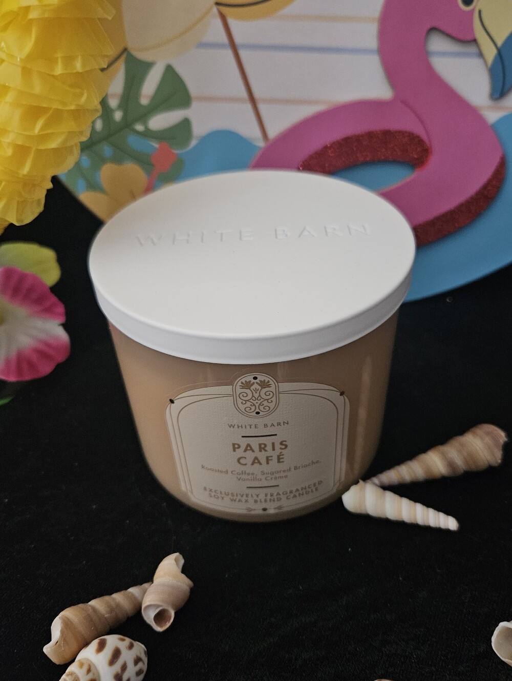 NWT White Barn Paris Café 3-wick Candle - Beige and White - Picture 3 of 5